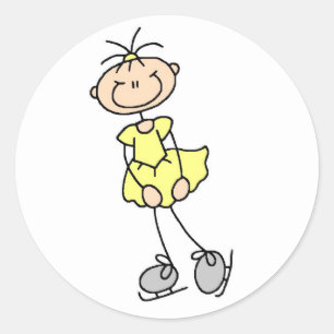 Meisje in gele schaatser Sticker
