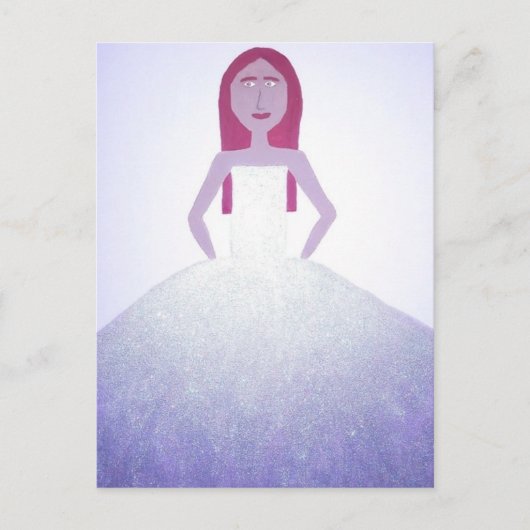 Meisje in Glitter Jurk Briefkaart (Voorkant)