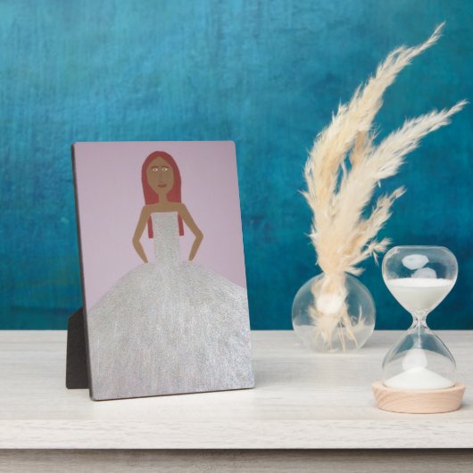 Meisje in Glitter Jurk Plaque Fotoplaat (Zijkant)