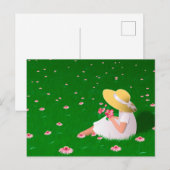 Meisje in gras briefkaart (Voorkant / Achterkant)