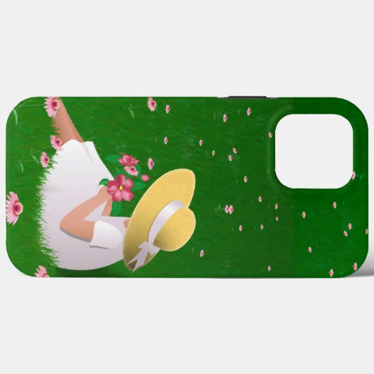 Meisje in gras Case-Mate iPhone case (Achterkant (horizontaal))