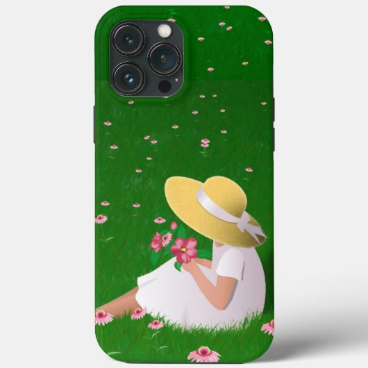 Meisje in gras Case-Mate iPhone case (Achterkant)
