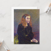 Meisje in Groen (door Theo van Rysselberghe) Kaart (Voorkant / Achterkant in situ)