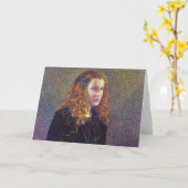 Meisje in Groen (door Theo van Rysselberghe) Kaart (Gele Bloem)