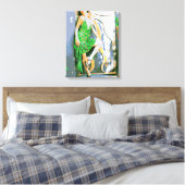 meisje in groen gewikkeld doek canvas afdruk (Insitu (Slaapkamer))
