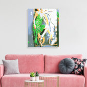 meisje in groen gewikkeld doek canvas afdruk (Insitu (Woonkamer))