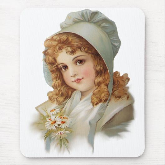 Meisje in Groene Bonnet Muismat (Voorkant)