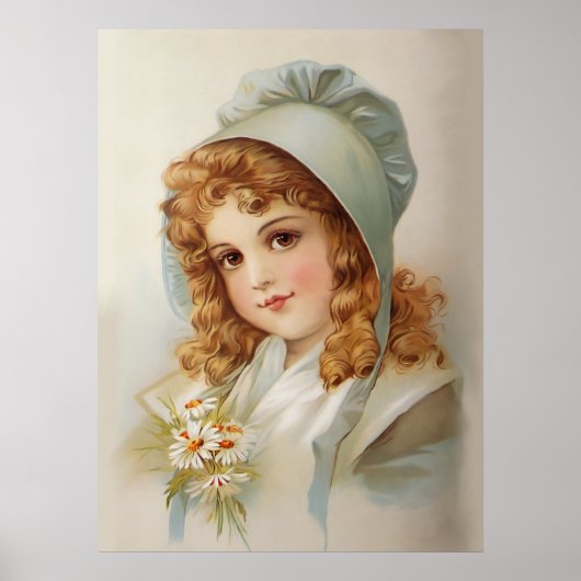 Meisje in Groene Bonnet Poster (Voorkant)