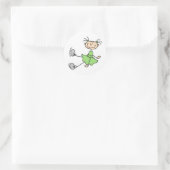 Meisje in groene ijsschaatser Sticker (Tas)