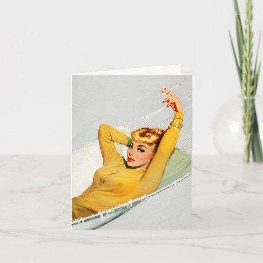 "Meisje in hangmat" Note Kaart (Voorkant)