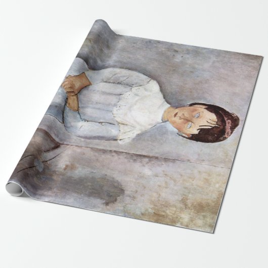 Meisje in het blauw, Modigliani Cadeaupapier (Uitgerold)