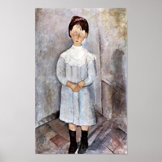 Meisje in het blauw, Modigliani Poster (Voorkant)