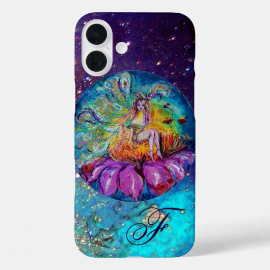 MEISJE IN HET Blauwgroen nachtblauw Monogram Case-Mate iPhone Case (Achterkant)