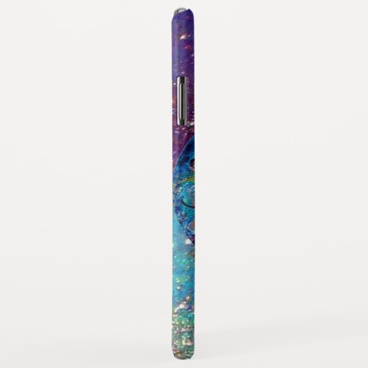 MEISJE IN HET Blauwgroen nachtblauw Monogram Case-Mate iPhone Case (Achterkant/rechts)