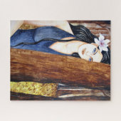 Meisje in het bos Acrylverf Legpuzzel (Horizontaal)