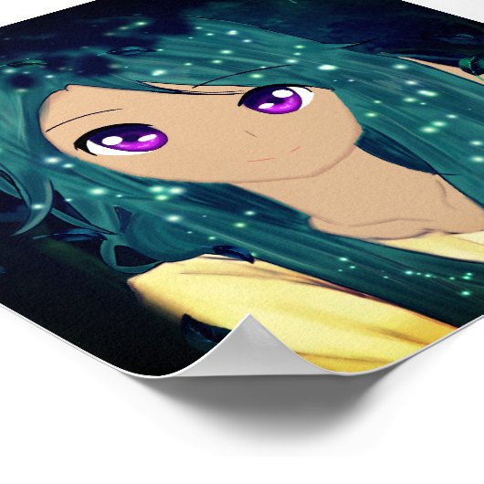 Meisje in het bos poster (Hoek)