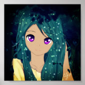 Meisje in het bos poster (Voorkant)