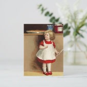  meisje in het Briefkaart Rode Dress (Staand voorkant)