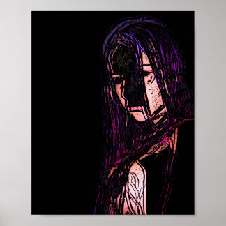 Meisje in het donkere Poster