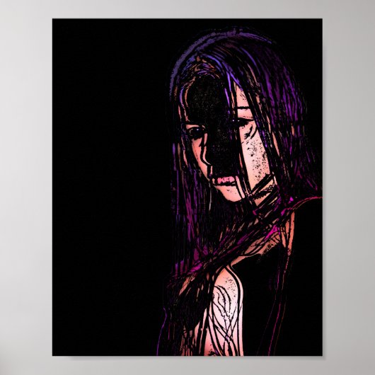 Meisje in het donkere Poster (Voorkant)