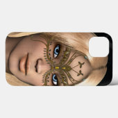 Meisje in het gouden vlindermasker Case-Mate iPhone case (Achterkant (horizontaal))