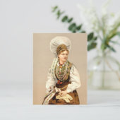 Meisje in het moederkostuum van Carniola, Oostenri Briefkaart (Staand voorkant)