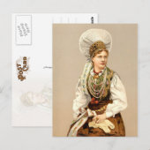 Meisje in het moederkostuum van Carniola, Oostenri Briefkaart (Voorkant / Achterkant)