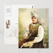 Meisje in het moederkostuum van Carniola, Oostenri Briefkaart (Voorkant / Achterkant)