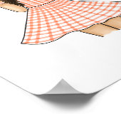 Meisje in het Oranje transportnet Bunny Nursery Poster (Hoek)