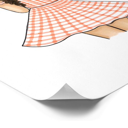 Meisje in het Oranje transportnet Bunny Nursery Poster (Hoek)