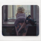 Meisje in het raam muismat (Voorkant)