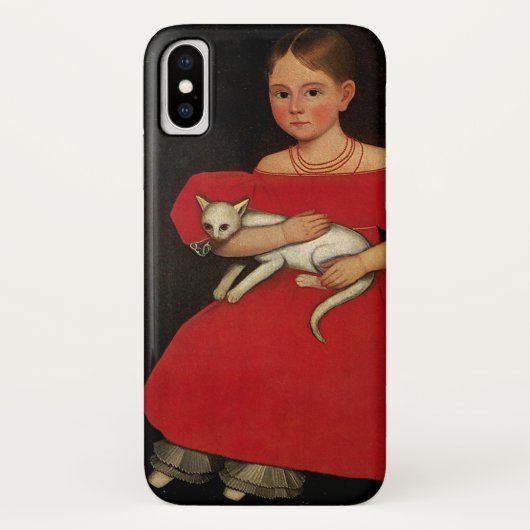Meisje in het rood met haar kat en hond Case-Mate iPhone case (Achterkant)