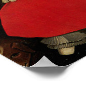 Meisje in het rood met haar kat en hond poster (Hoek)