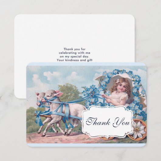 meisje in het vervoer Gedreven door lams Dank u Bedankkaart (Voorkant / Achterkant)