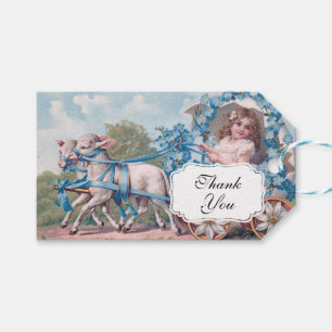 meisje in het vervoer Gedreven door lams Dank u Cadeaulabel
