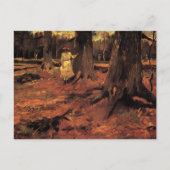 Meisje in het Wit in de Bossen van Vincent van Gog Briefkaart (Voorkant)