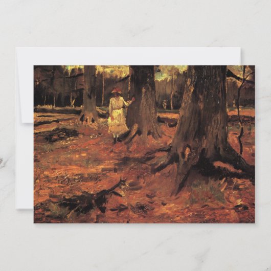 Meisje in het Wit in de Bossen van Vincent van Gog Kaart (Voorkant)