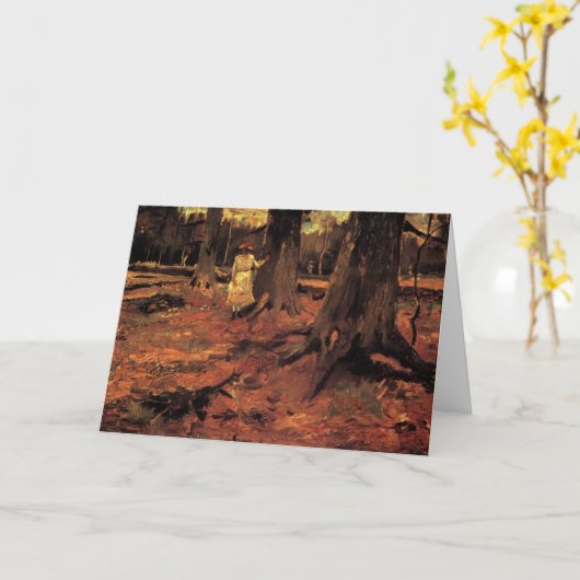 Meisje in het Wit in de Bossen van Vincent van Gog Kaart (Gele Bloem)