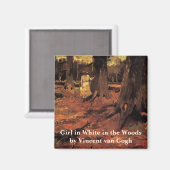 Meisje in het Wit in de Bossen van Vincent van Gog Magneet (Voorkant / Achterkant)