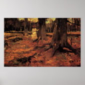 Meisje in het Wit in de Bossen van Vincent van Gog Poster (Voorkant)