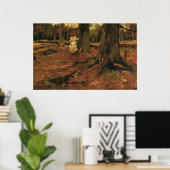 Meisje in het wit in het bos 1882, Vincent van Gog Poster (Thuiskantoor)