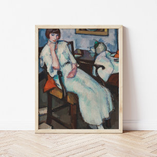 Meisje in het wit   Samuel John Peploe Poster