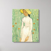 Meisje in het wit Van Gogh Canvasprint Canvas Afdruk (Voorkant)