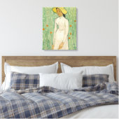 Meisje in het wit Van Gogh Canvasprint Canvas Afdruk (Insitu (Slaapkamer))