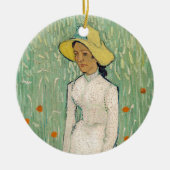 Meisje in het wit | Vincent van Gogh Keramisch Ornament (Voorkant)