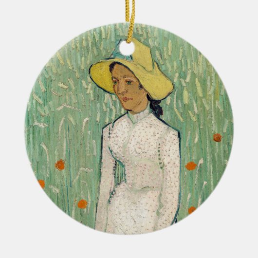 Meisje in het wit | Vincent van Gogh Keramisch Ornament (Voorkant)