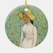 Meisje in het wit | Vincent van Gogh Keramisch Ornament (Achterkant)