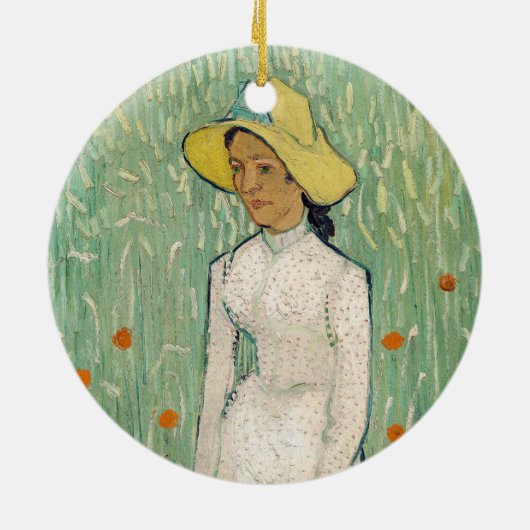 Meisje in het wit | Vincent van Gogh Keramisch Ornament (Achterkant)