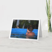 Meisje in het zwembad kaart (Voorkant)