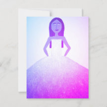 Meisje in Jurk Briefkaart